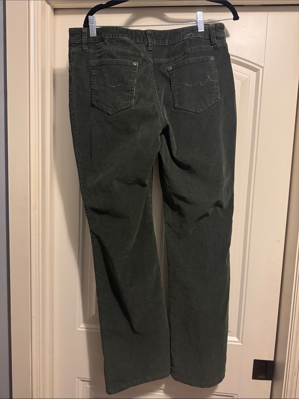 St. John's Bay Women's Dark Green Corduroy Wide Leg Jeans